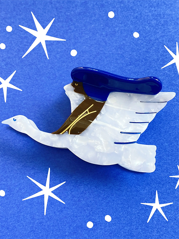Girl and Swan Hair Claw (FINAL SALE)