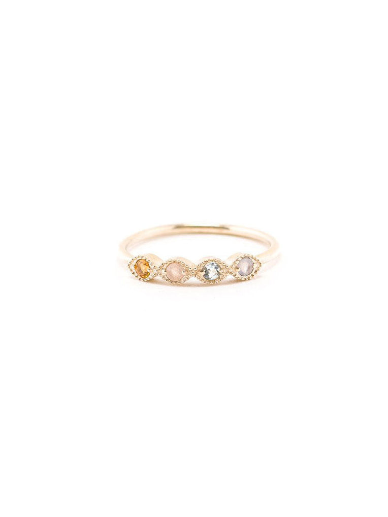 Earth Wind Fire Water Ring: Gold Plated