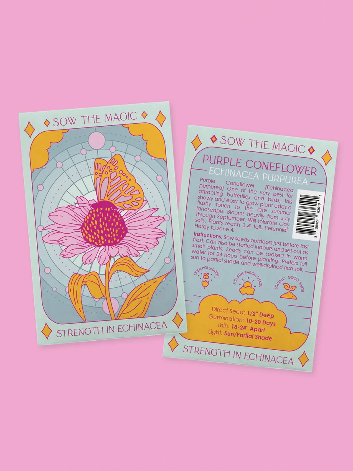 Strength In Echinacea Tarot Seed Packet