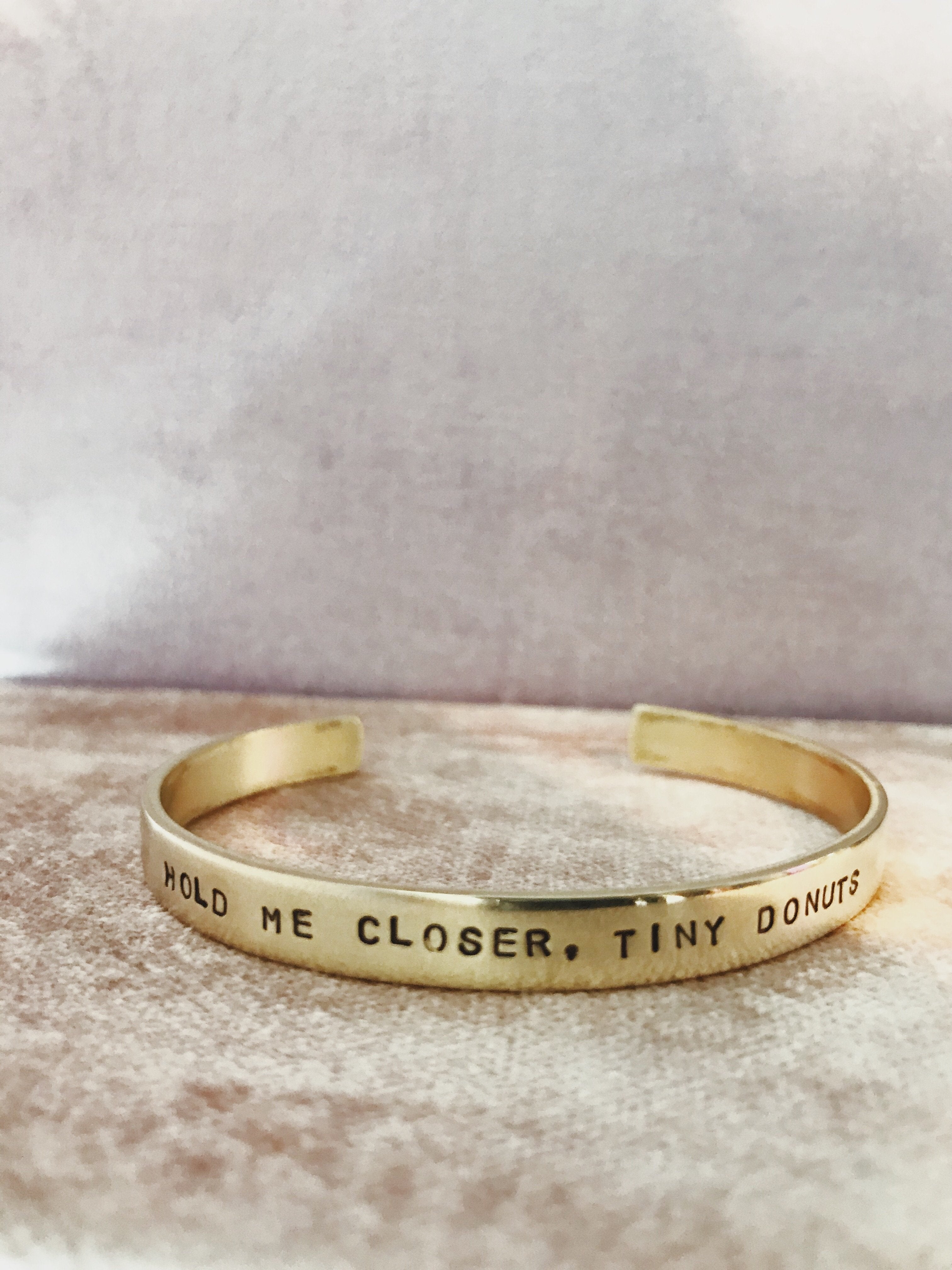 CUSTOM Hand Stamped Skinny Brass Cuff