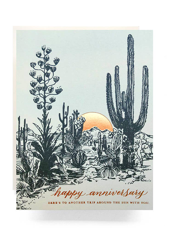 Cactus Sunset Anniversary Card