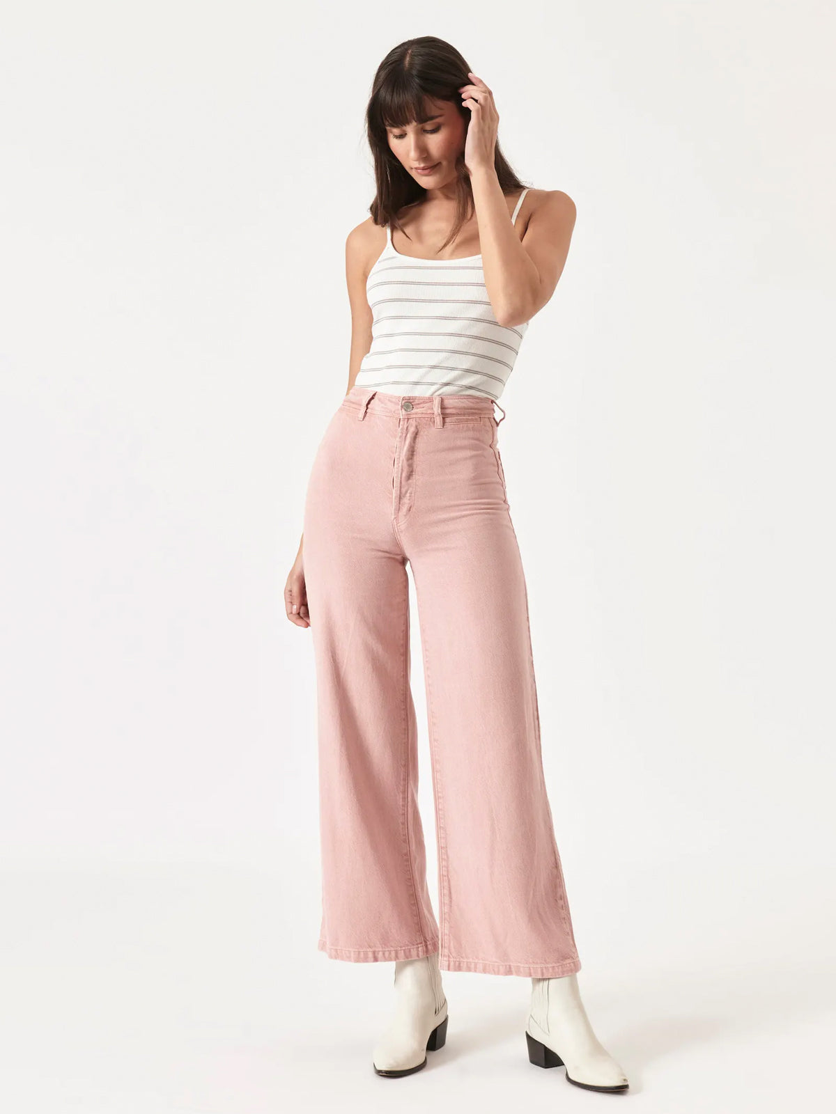 High-Rise Wide Leg Sailor Pants