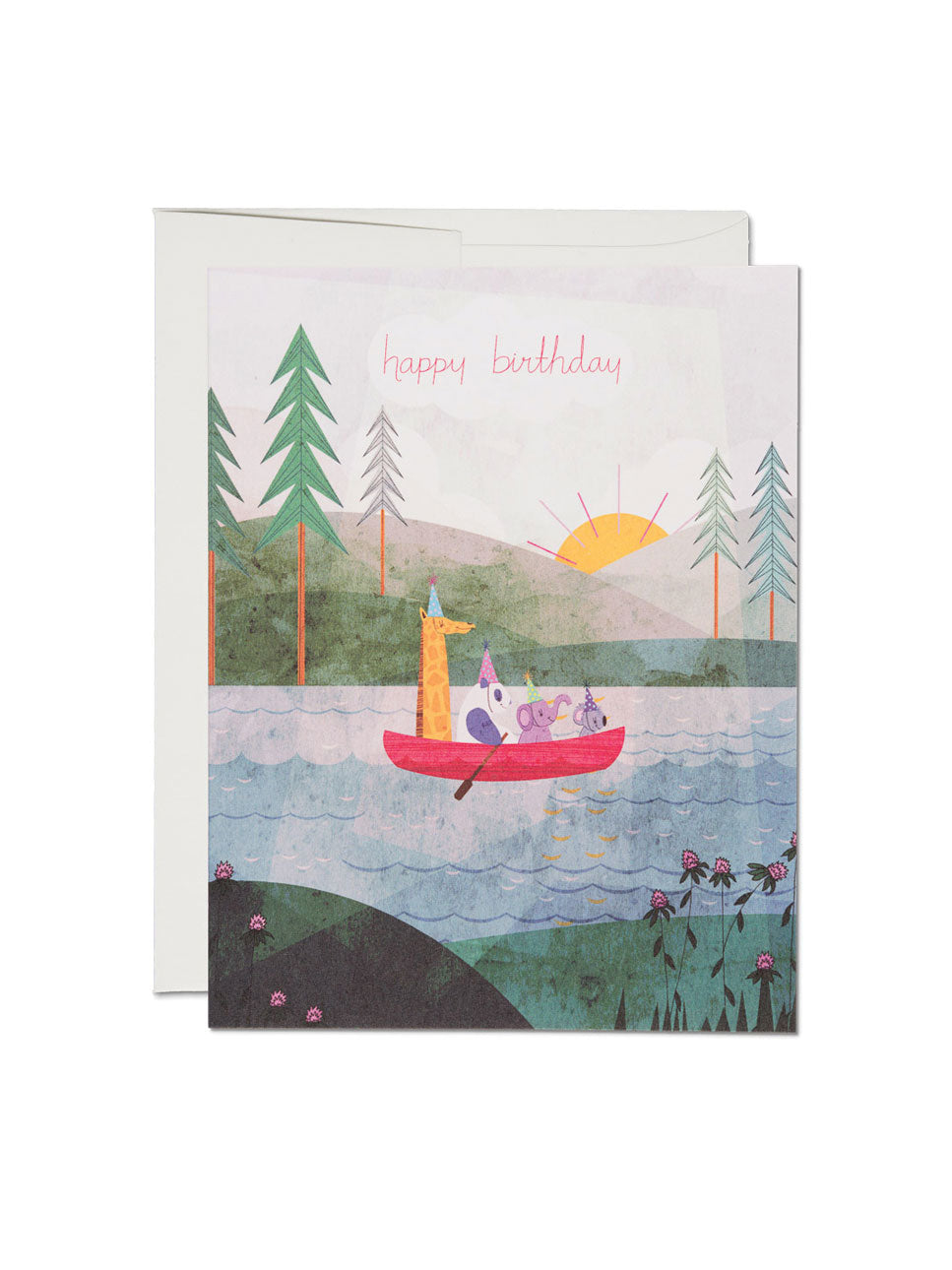 Four Canoe Birthday Card