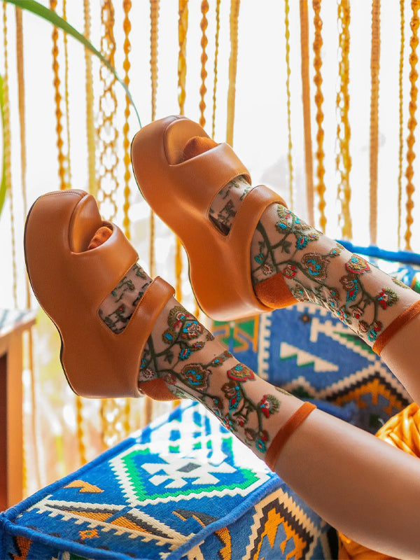 Tree of Life Sheer Crew Sock